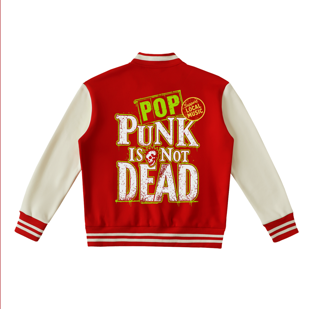 Two-Tone Fleeced Varsity Jacket