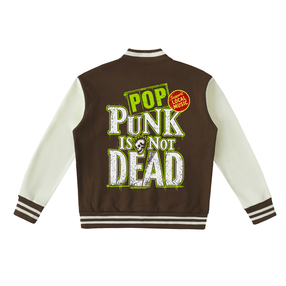 Two-Tone Fleeced Varsity Jacket