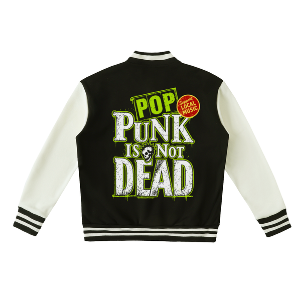 Two-Tone Fleeced Varsity Jacket